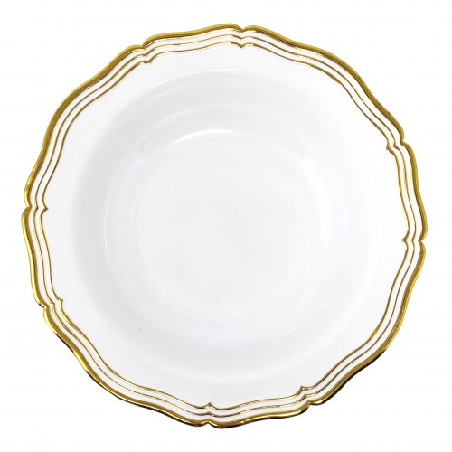 Aristocrat - 10 Elegant White/Gold Soup Bowls 400ml / 13.5oz