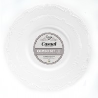 Casual - 40 Elegant White Plate Set 