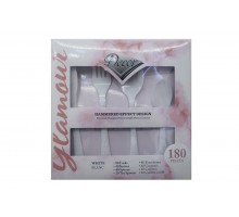 Glamour - 180pc Elegant White Cutlery Set 