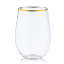 6 Elegant Gold Stemless Wine Goblets 470ml / 16oz