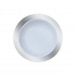 Crystal - 10 Elegant Silver Soup Bowls 400ml / 13.5oz