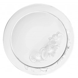 Orchid - 32pc Elegant White/Silver Plate Set