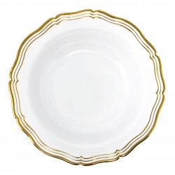 Aristocrat - 10 Elegant White/Gold Soup Bowls 400ml / 13.5oz