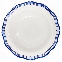 Aristocrat - 10 Elegant White/Blue Soup Bowls 400ml / 13.5oz