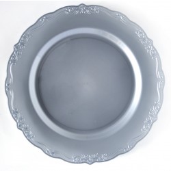 Casual - 10 Elegant Silver Dinner Plates 26cm / 10inch