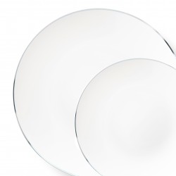 Classic - 32pc Elegant White/Silver Plate Set 