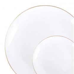 Classic - 32pc Elegant White/Gold Plate Set 