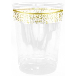 Confetti - 10 Elegant Gold Cups 300ml / 10oz