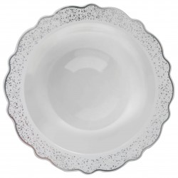 Confetti - 10 Elegant Silver Soup Bowls 400ml / 13.5oz