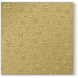 20 Napkins Inspiration Winter Flakes Gold - 33x33cm / 13x13inch 3 ply