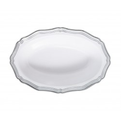 Aristocrat - 10 Elegant White/Silver Dessert Bowls 150ml / 5oz