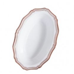 Aristocrat - Elegant White/Gold Oval Serving Bowl Medium