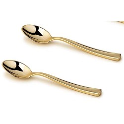 24 Elegant Gold Mini Spoons