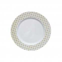 Sphere - 10 Elegant White/Gold Dessert Plates 19cm / 7.5inch