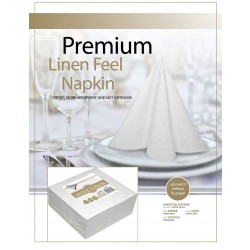 50 Napkins Linnen Feel White - 33x33cm / 13x13inch 3 ply