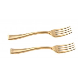 24 Elegant Gold Mini Forks
