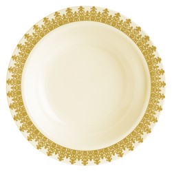 Ornament - 10 Elegant Cream/Gold Dessert Bowls 150ml / 5oz