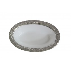 Hammered - 10 Elegant Transparent/Silver Dessert Bowls 150ml / 5oz