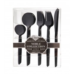 Noble - 40pcs Elegant Black Cutlery Set 