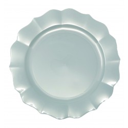Scallop - 10 Elegant Pearl Turquoise Dessert Plates 19cm / 7.5inch