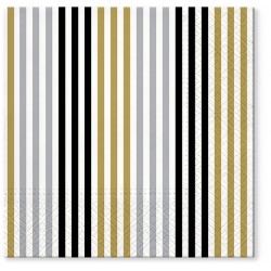 20 Napkins Simple Lines Gold - 33x33cm / 13x13inch 3 ply