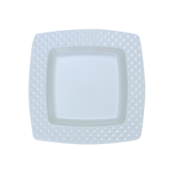 Diamond - 10 Elegant White Square Dessert Plates 16cm / 6inch