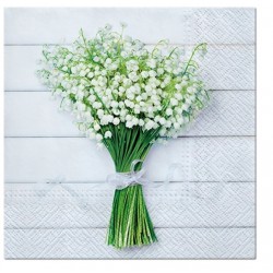 20 Napkins White Bouquet White - 33x33cm / 13x13inch 3 ply